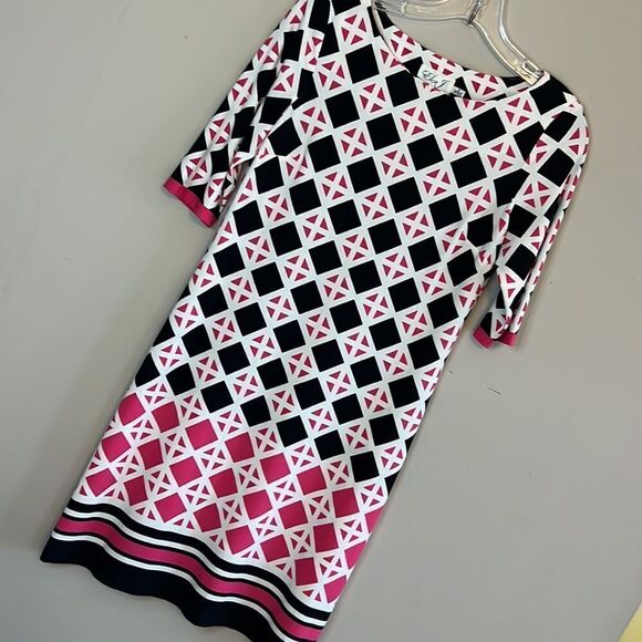 Eliza J. Black & Pink Sheath Dress - Size 2 - Picture 2 of 11